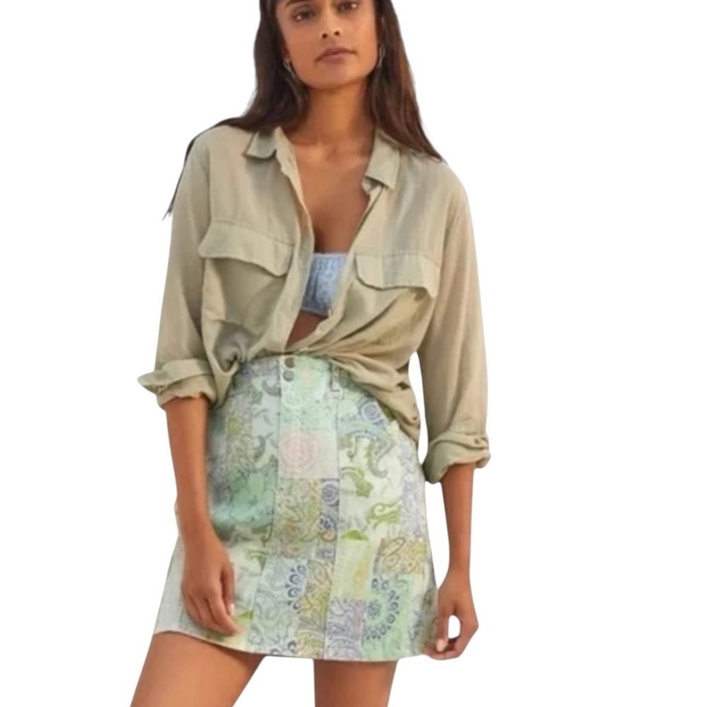 Pilcro Mini Skirt in Pastel Patchwork